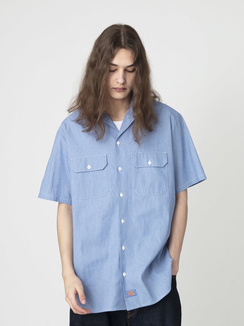 シャンブレー ショートスリーブ シャツ 詳細画像 light blue 1