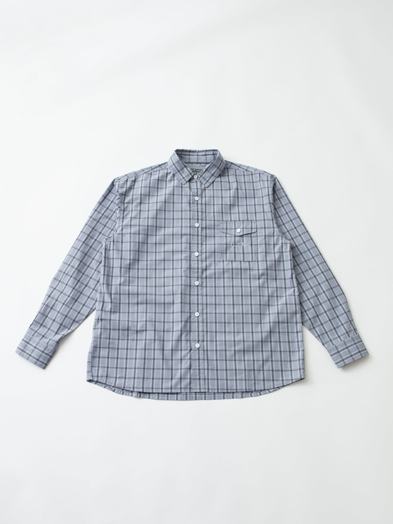 エンブロイダリー ポケット チェックシャツ 詳細画像 blue 4