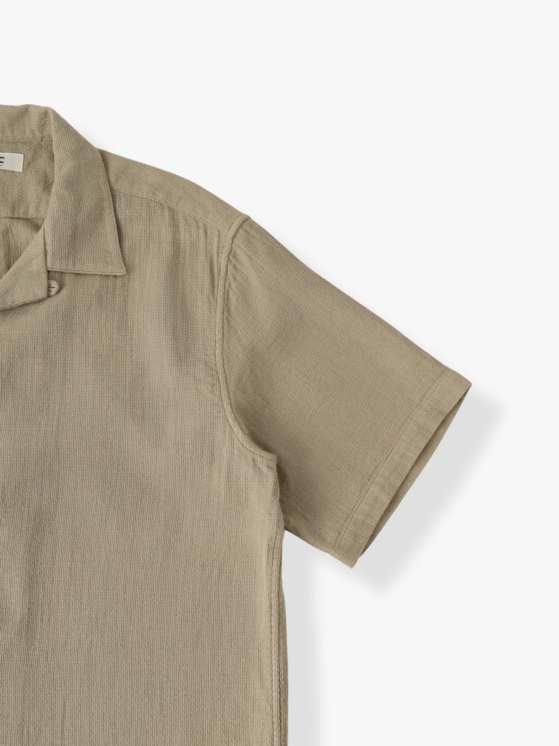 パナマメッシュ オープンカラーシャツ 詳細画像 beige 2