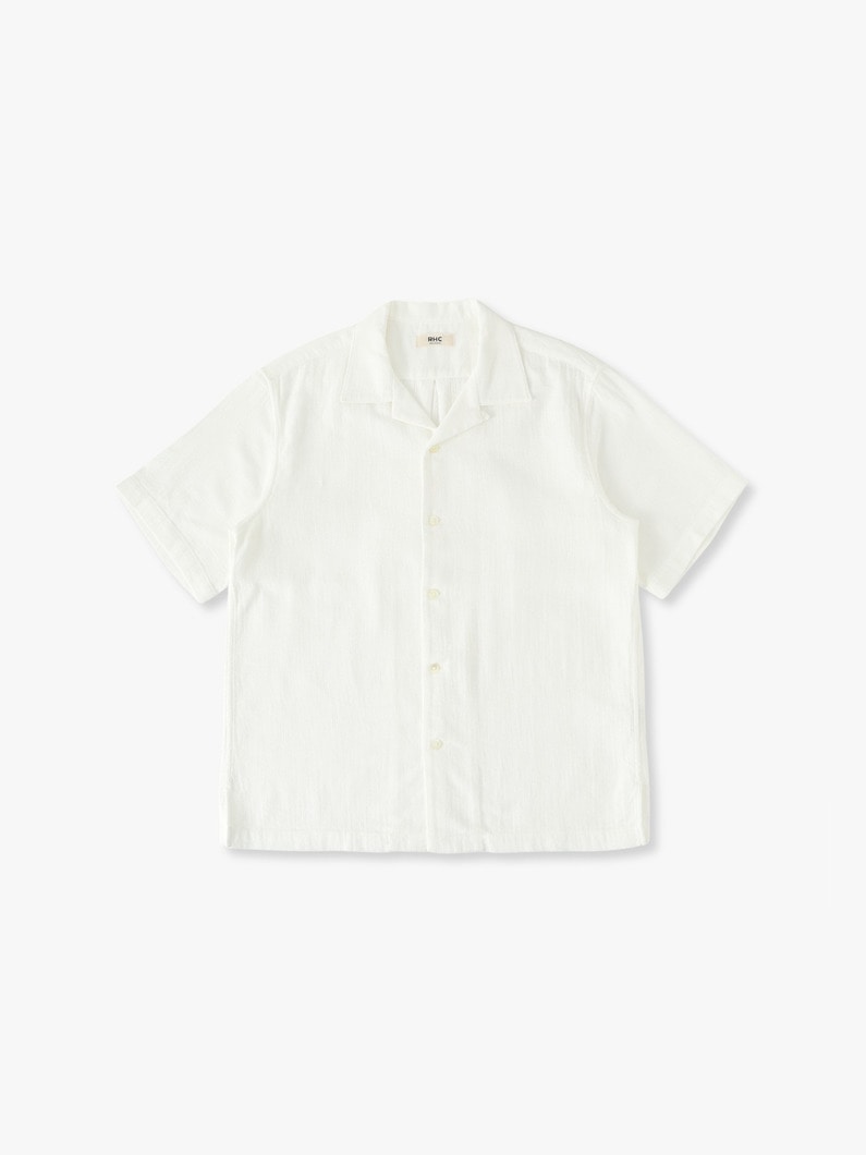 パナマメッシュ オープンカラーシャツ 詳細画像 white