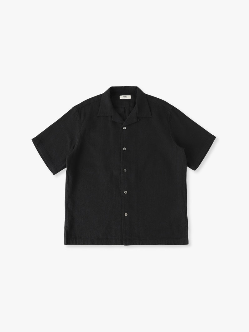 パナマメッシュ オープンカラーシャツ 詳細画像 black