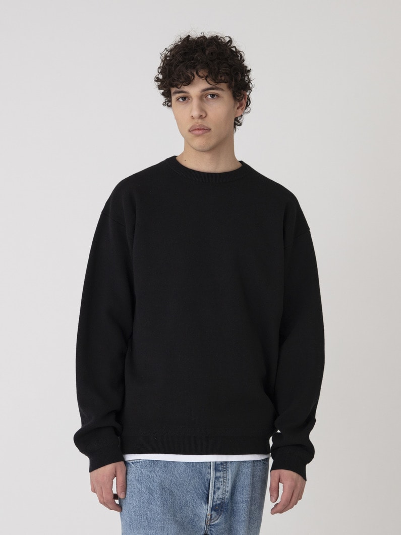 コットンリネン ダブルフェイス ニットプルオーバー 詳細画像 black