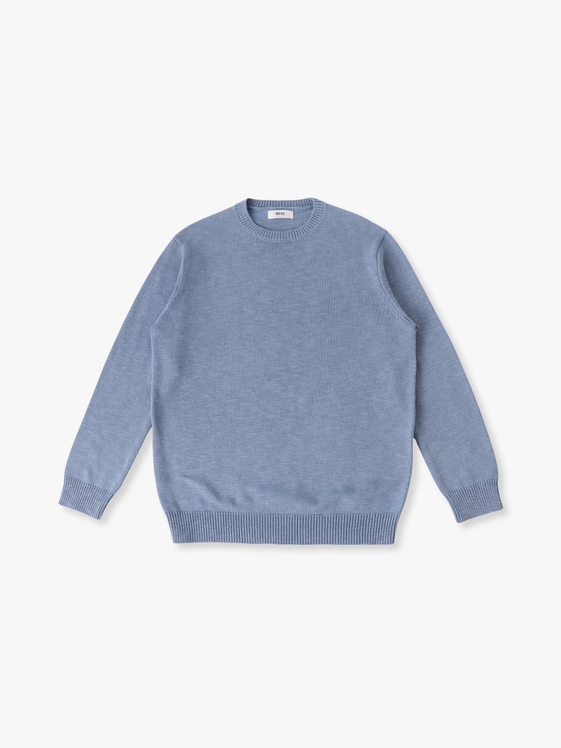 スラブコットン アシッド ニットプルオーバー 詳細画像 blue