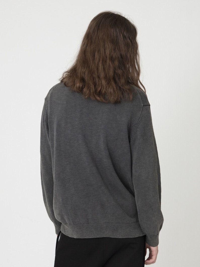 スラブコットン アシッド ニットプルオーバー 詳細画像 charcoal gray 2