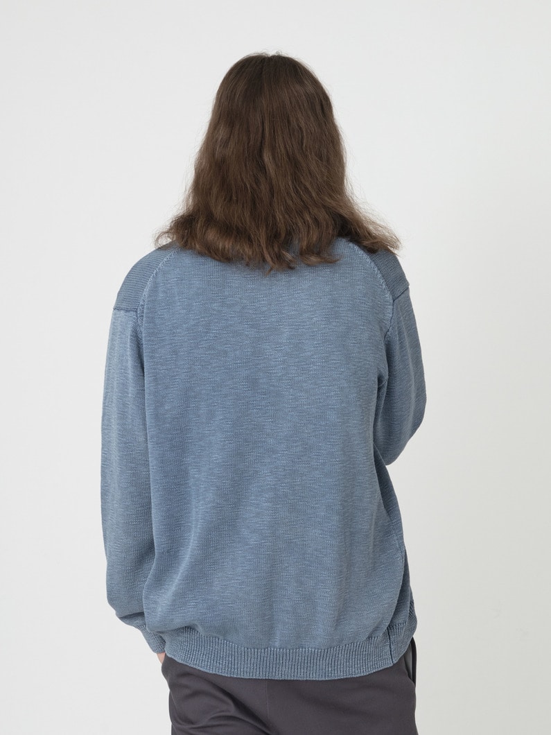 スラブコットン アシッド ニットカーディガン 詳細画像 blue 2