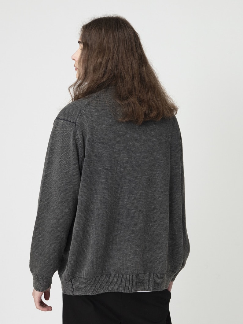 スラブコットン アシッド ニットカーディガン 詳細画像 charcoal gray 2