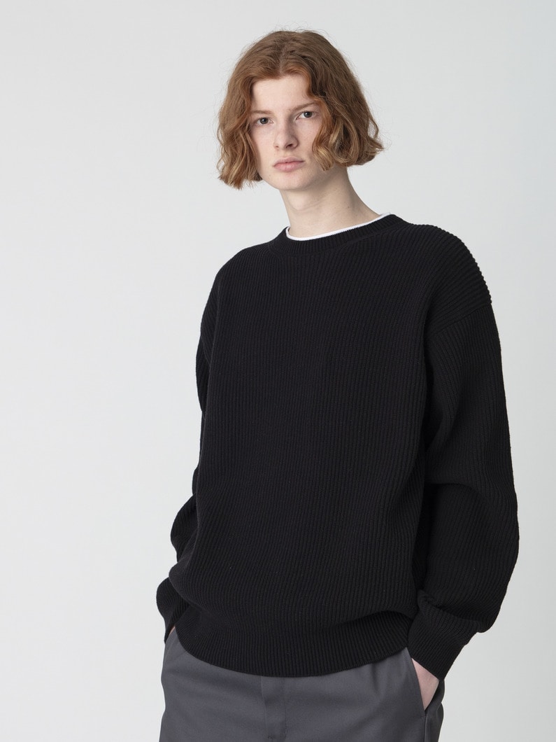 リサイクルコットン ニットプルオーバー 詳細画像 black