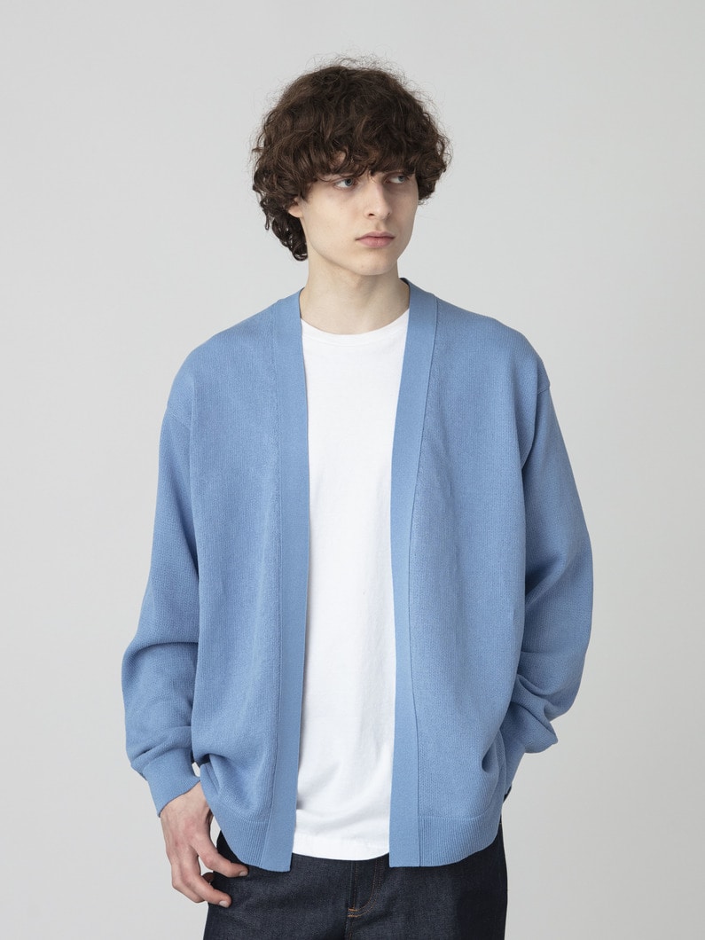 ジャパニーズペーパー パイルライニング ニットカーディガン 詳細画像 blue