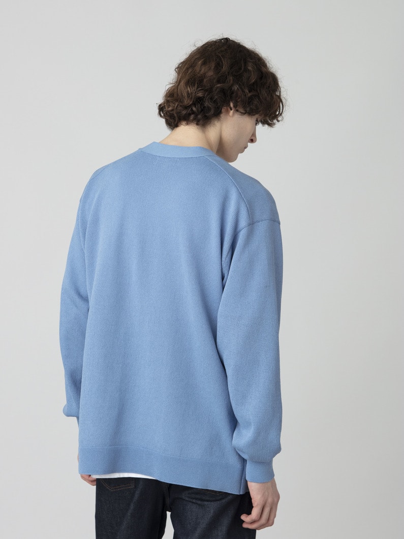 ジャパニーズペーパー パイルライニング ニットカーディガン 詳細画像 blue 2