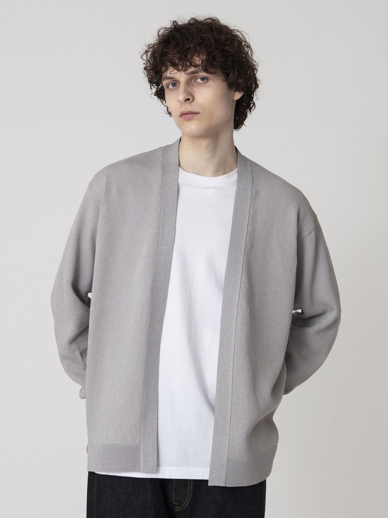ジャパニーズペーパー パイルライニング ニットカーディガン 詳細画像 gray