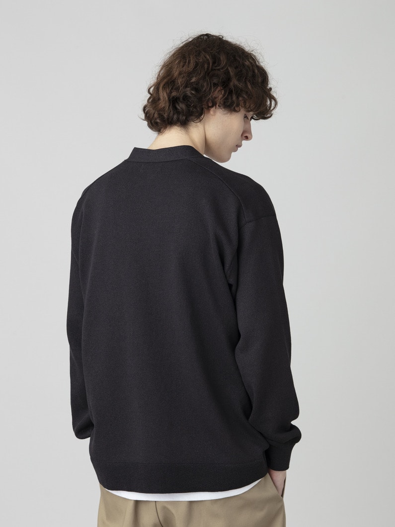 ジャパニーズペーパー パイルライニング ニットカーディガン 詳細画像 black 2