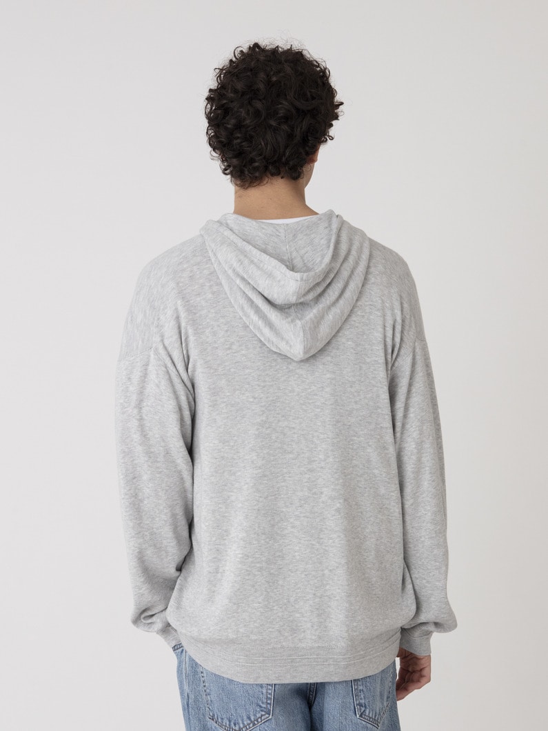 ソフトコットン ニットフーディー 詳細画像 top gray 2