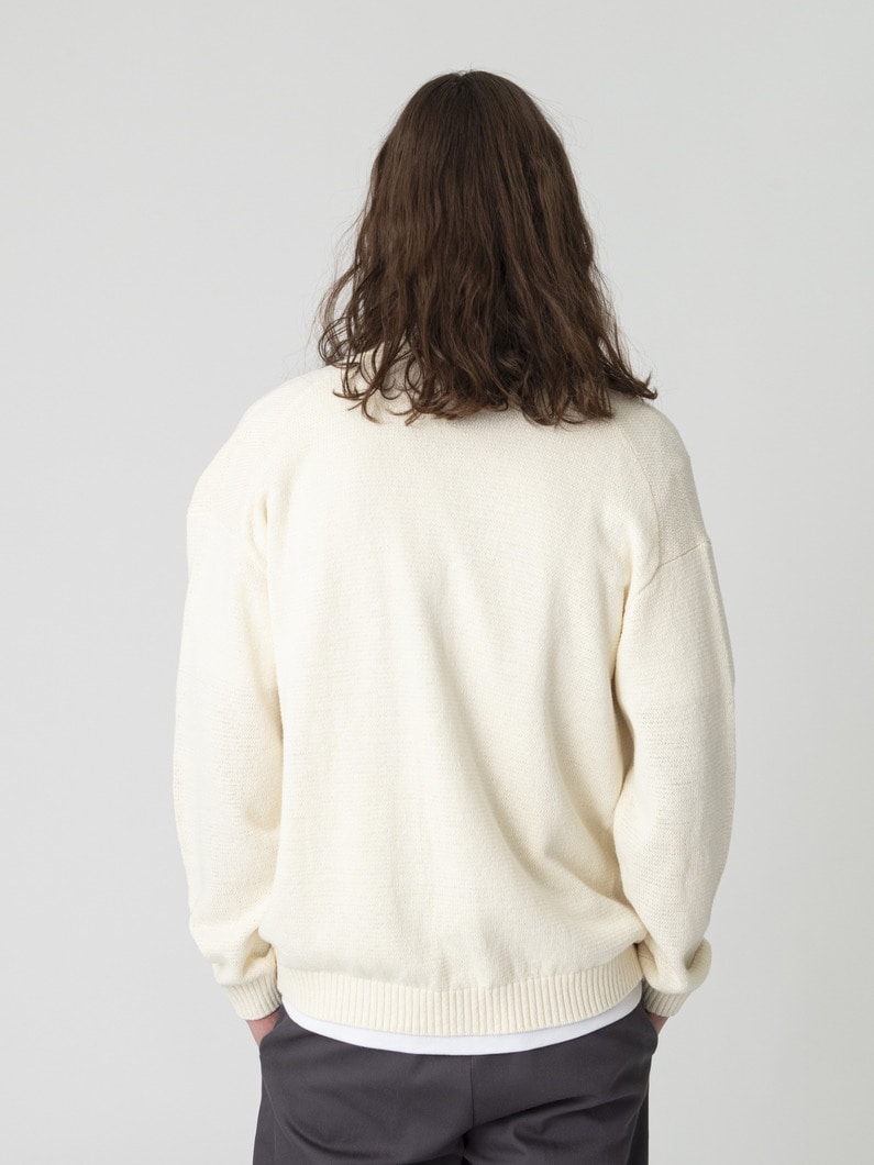 リネンコットン ニットカーディガン 詳細画像 off white 2