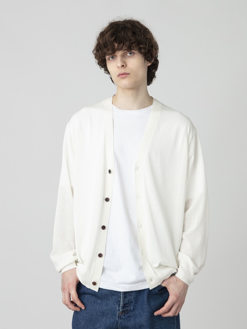 アイス ファインコットン ニットカーディガン 詳細画像 white 1