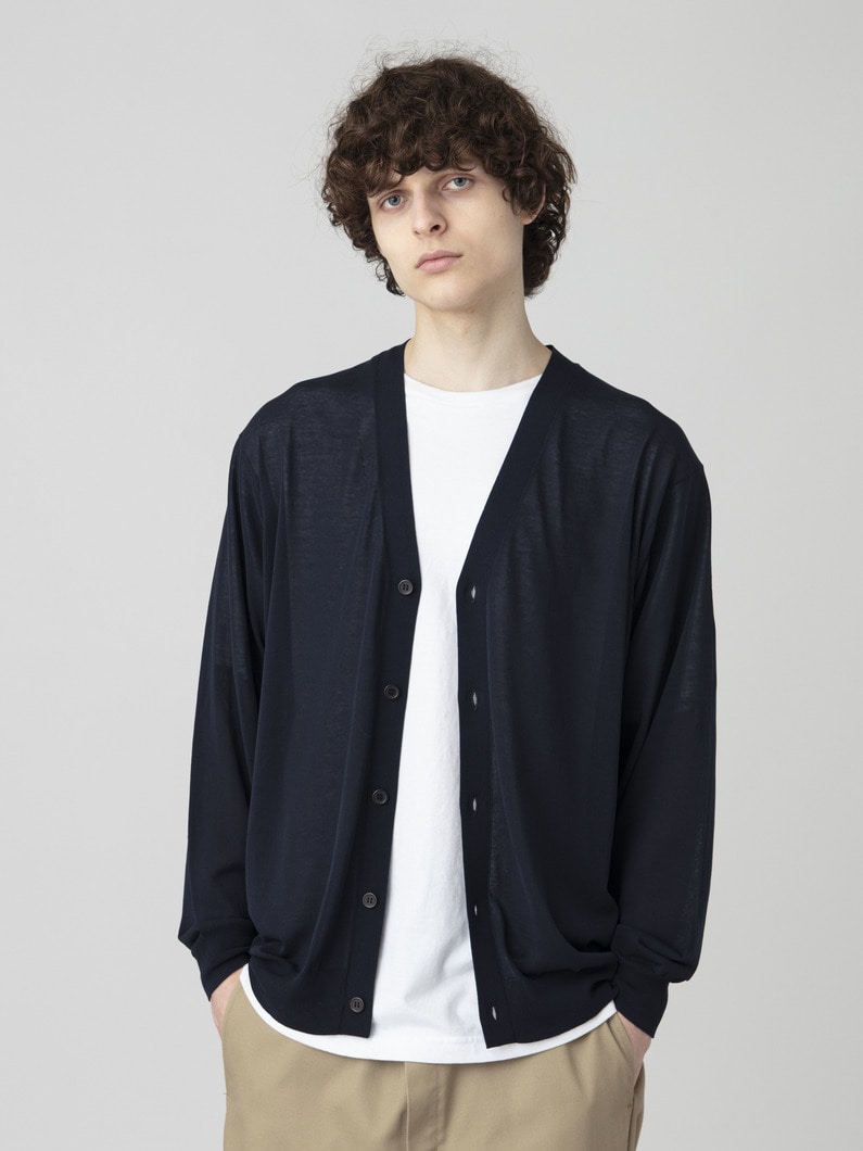 アイス ファインコットン ニットカーディガン 詳細画像 navy