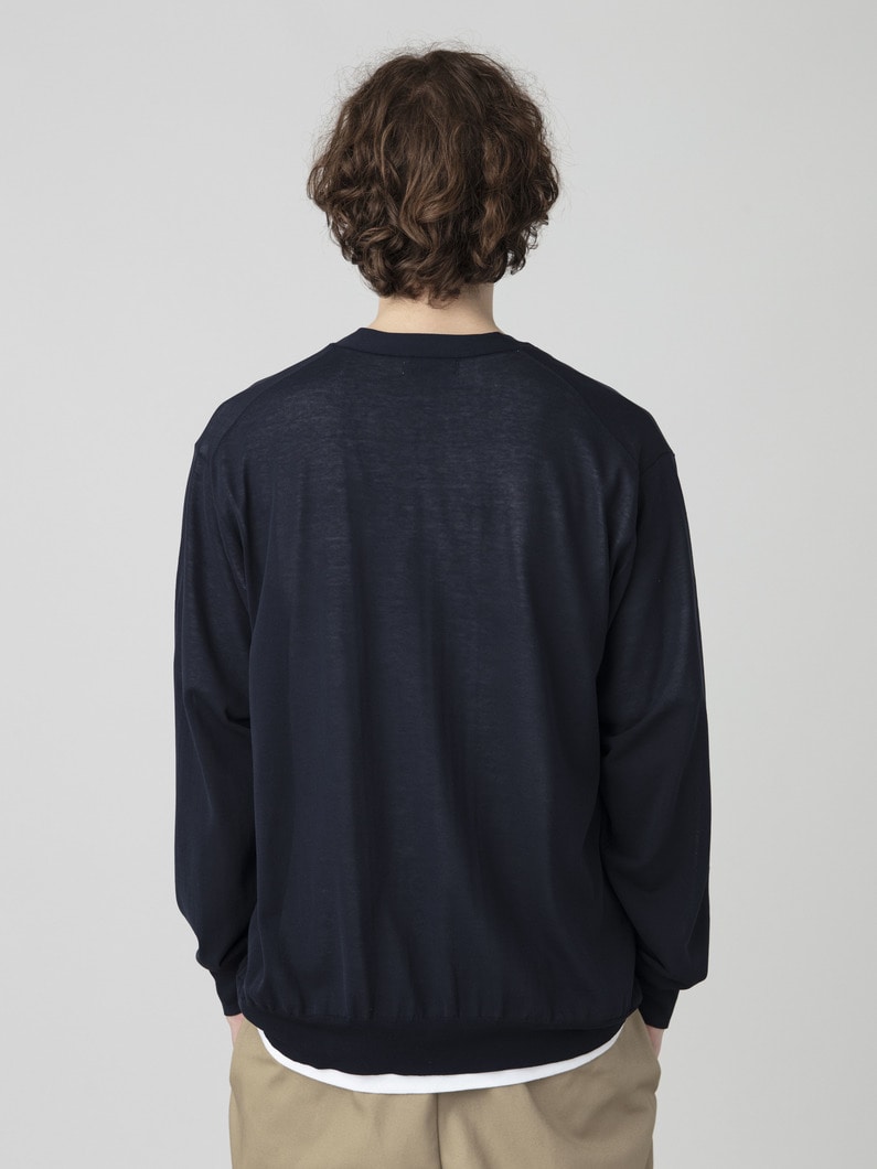 アイス ファインコットン ニットカーディガン 詳細画像 navy 2
