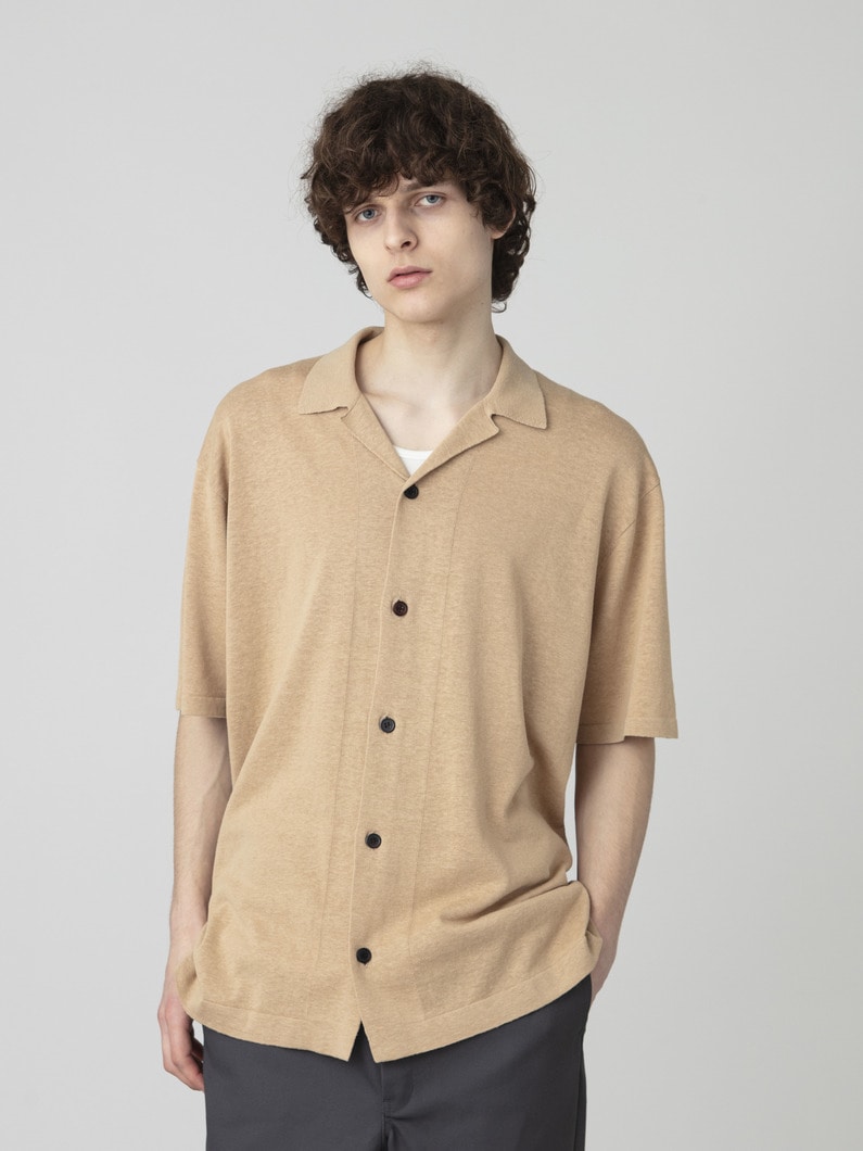 リネンシルク ニット ショートスリーブシャツ 詳細画像 beige