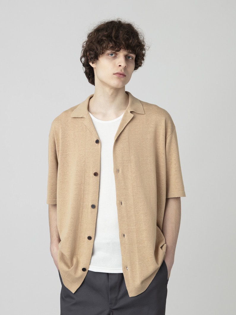 リネンシルク ニット ショートスリーブシャツ 詳細画像 beige 2