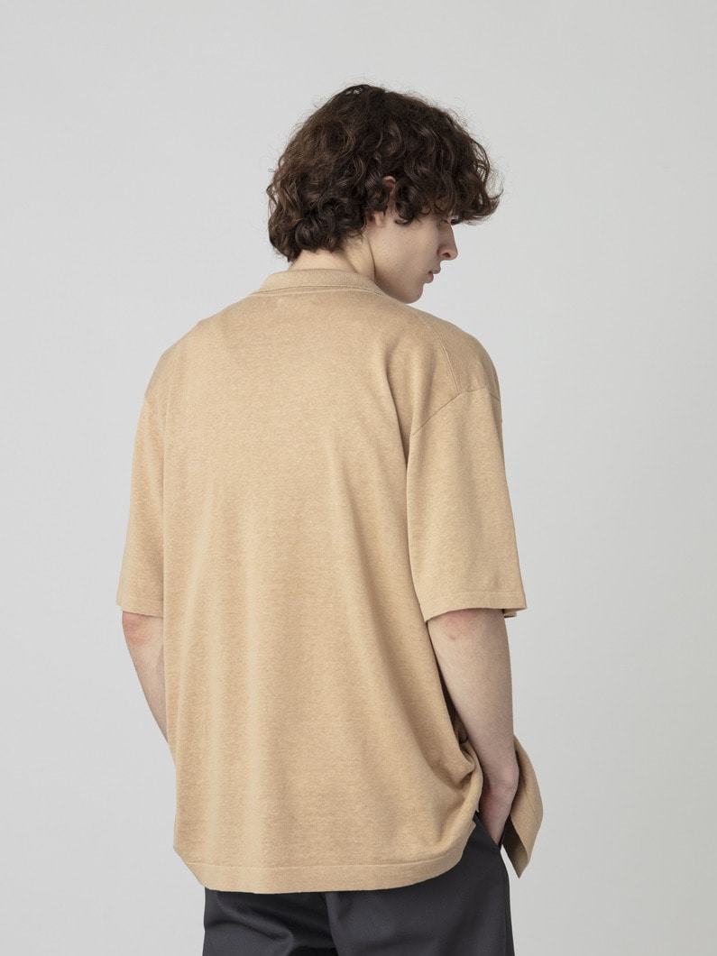 リネンシルク ニット ショートスリーブシャツ 詳細画像 beige 3