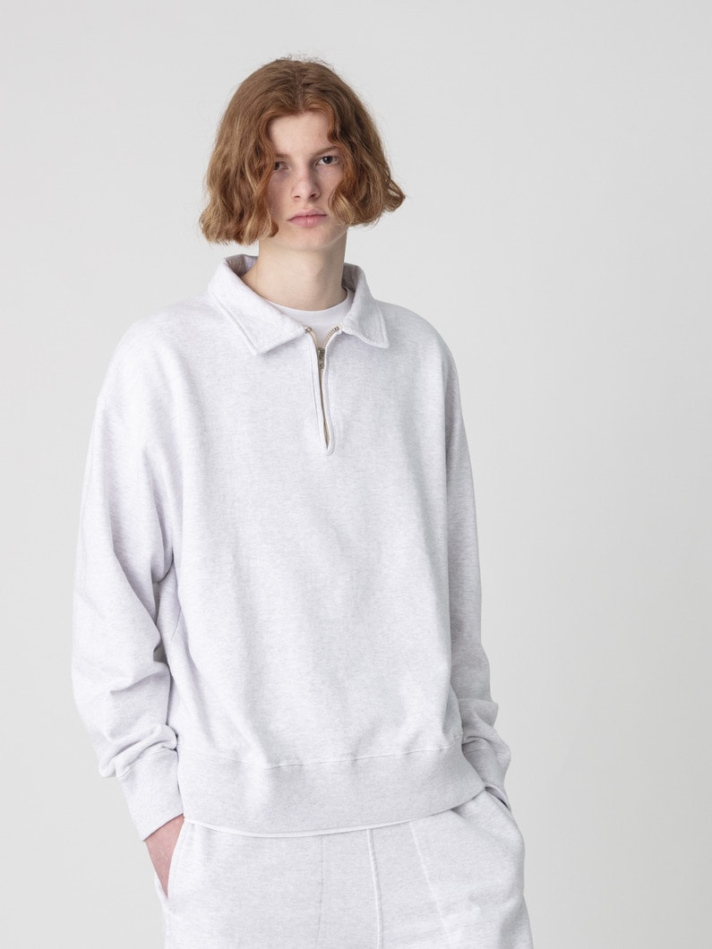 アスレチック ハーフジップ スウェットプルオーバー 詳細画像 light gray