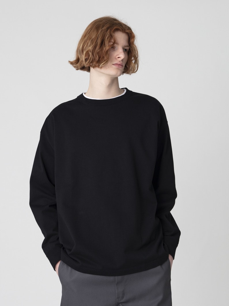 オーガニックコットン ジャージー ロングスリーブティー 詳細画像 black