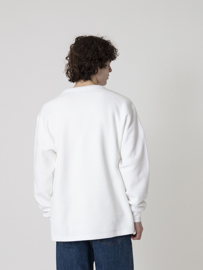 ラフィ―コットンワッフルプルオーバー 詳細画像 white 2