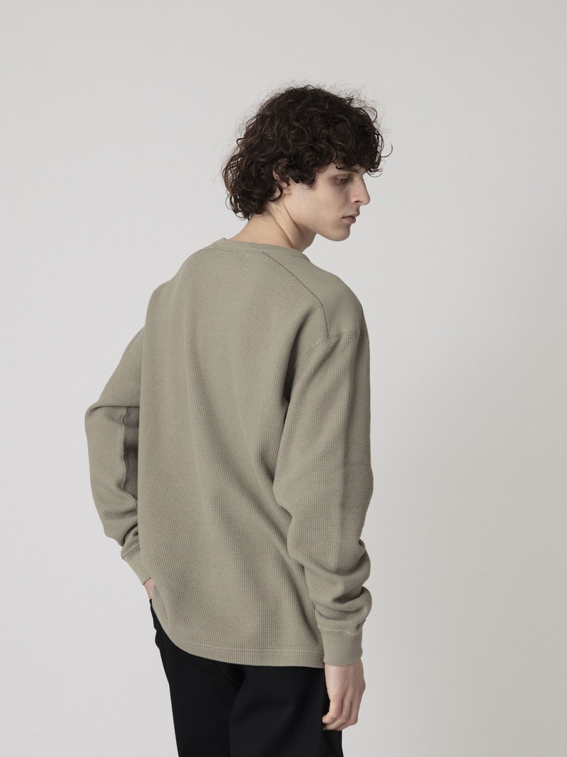 ラフィ―コットンワッフルプルオーバー 詳細画像 sage 2