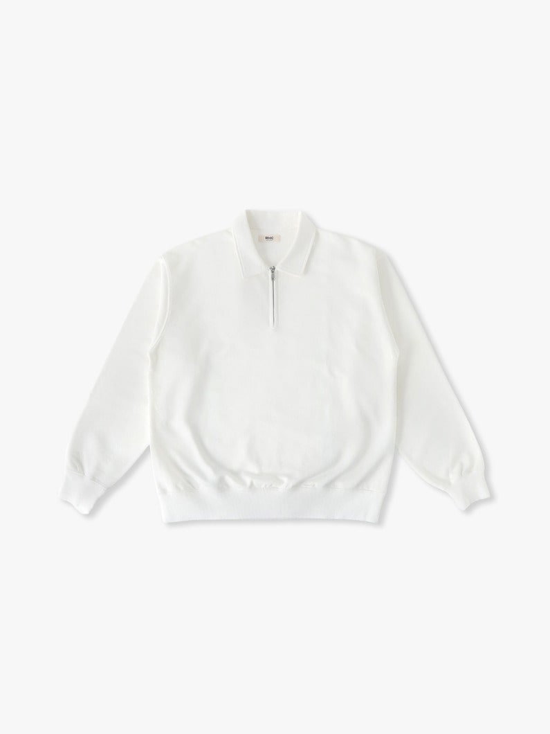 ハーフジップ スウェット プルオーバー 詳細画像 white 3