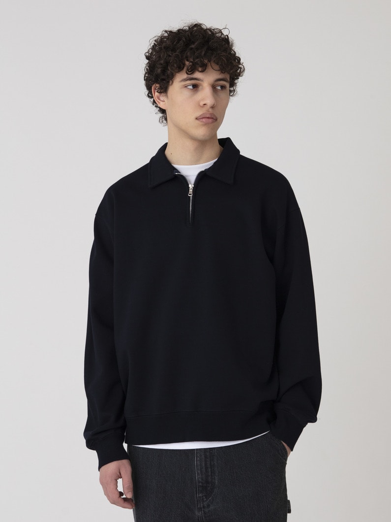 ハーフジップ スウェット プルオーバー 詳細画像 navy