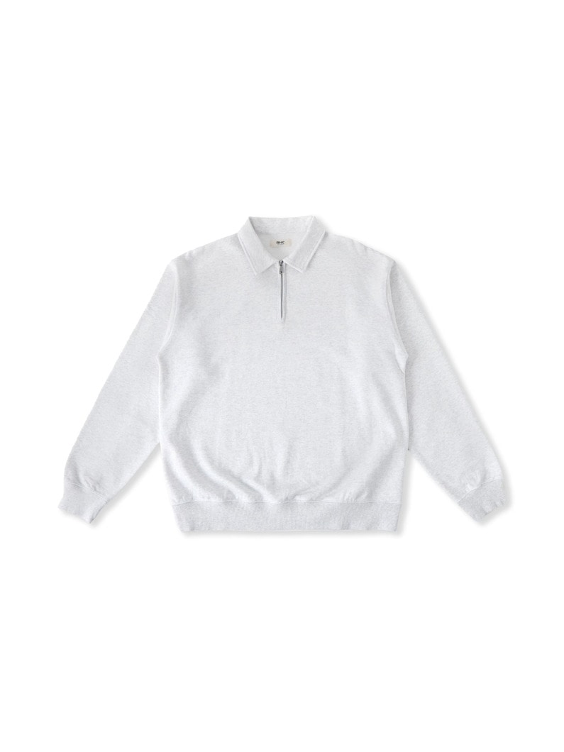 ハーフジップ スウェット プルオーバー 詳細画像 light gray 4