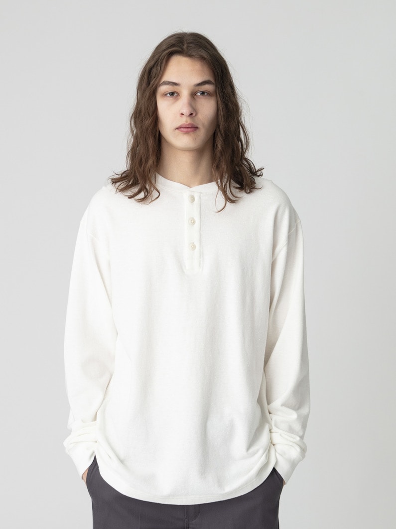 ローゲージピケ ヘンリーネック プルオーバー 詳細画像 off white 1