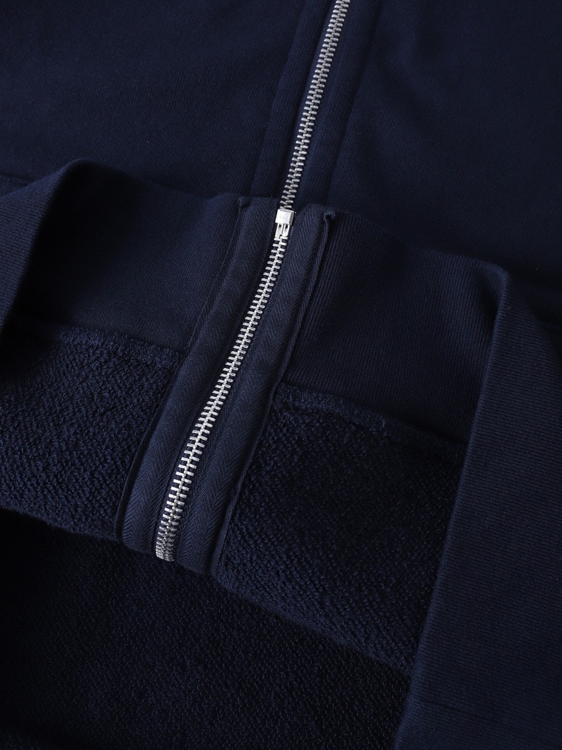 オーガニックコットン クラシック フレンチテリー スウェットジップフーディー（ネイビー） 詳細画像 navy 3