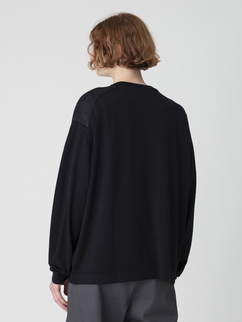 メリノウール ニットプルオーバー 詳細画像 black 2