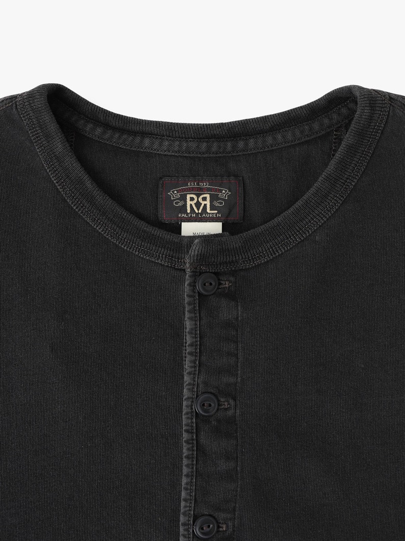 ジェルス ヘンリーネックプルオーバー 詳細画像 black 3