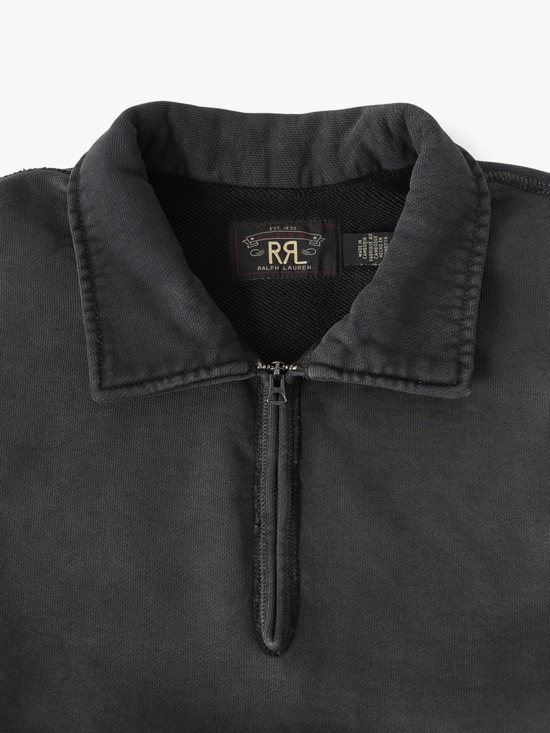 クォータジップ スウェットプルオーバー 詳細画像 black 3