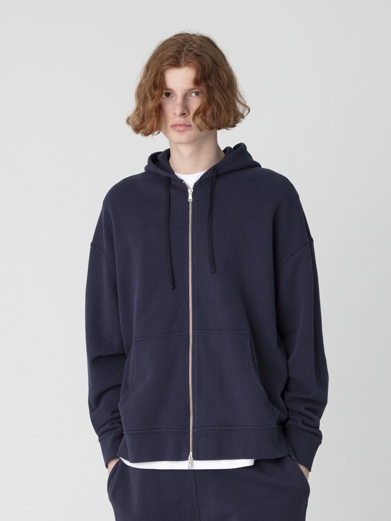 ループバック ラグラン スウェット ジップフーディー 詳細画像 navy 2