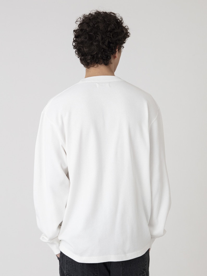 ハニカムワッフル プルオーバー 詳細画像 white 2