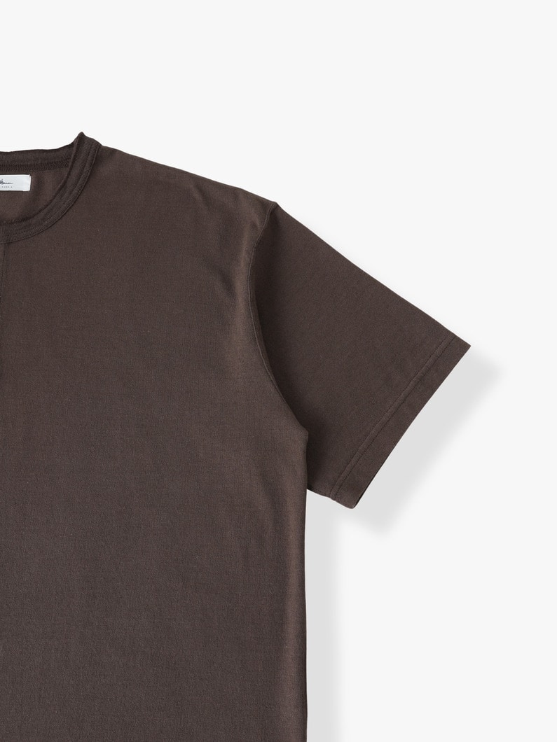 スーピマコットン リネン ヘンリーネックティー 詳細画像 brown 2