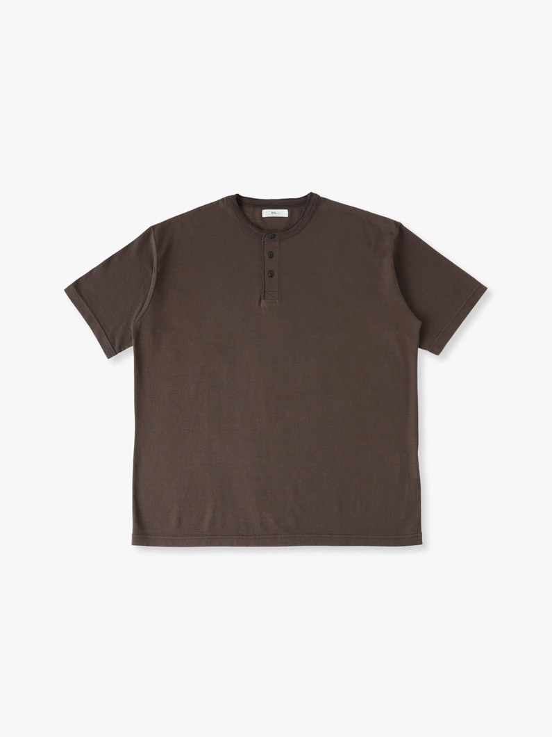 スーピマコットン リネン ヘンリーネックティー 詳細画像 brown 3