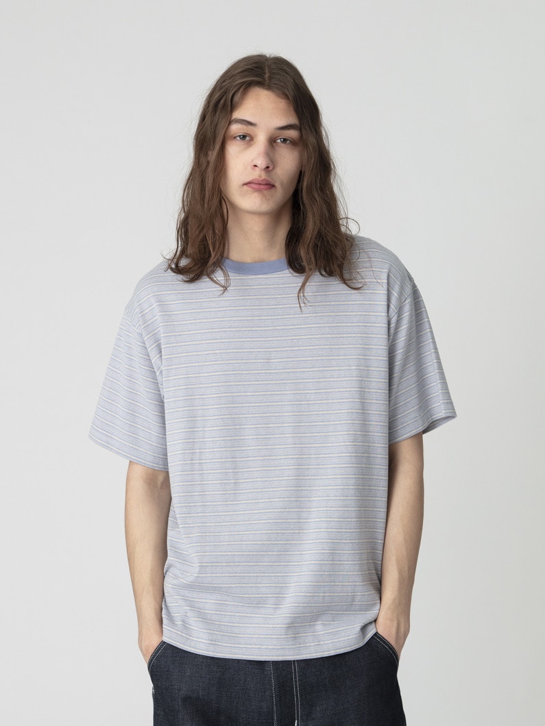 レトロストライプ ティー 詳細画像 blue 1