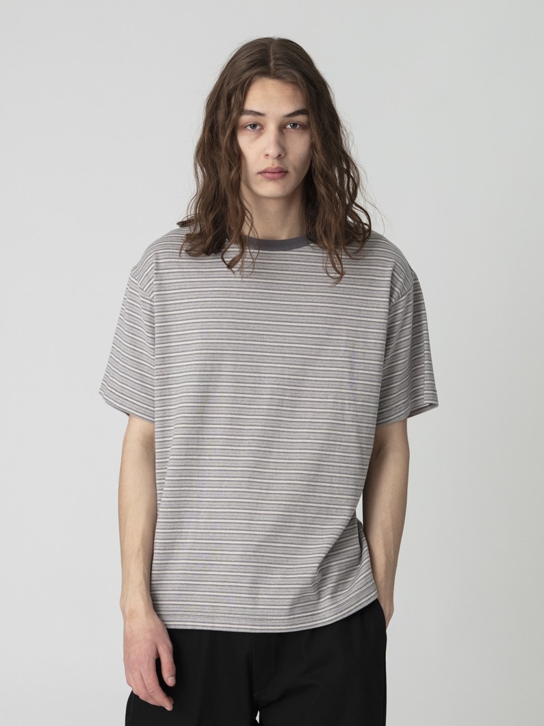 レトロストライプ ティー 詳細画像 gray