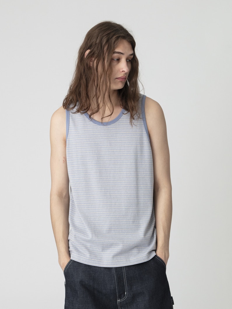 レトロストライプ タンクトップ 詳細画像 blue 1