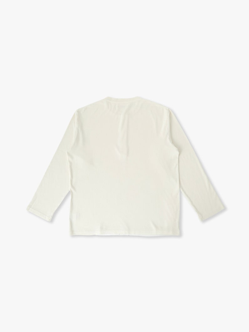 コットンヘンプ スムース ヘンリーネックロングスリーブティー 詳細画像 white 1