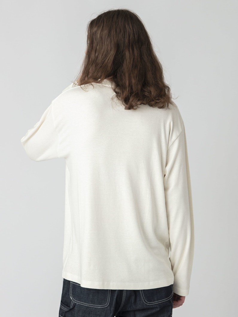 コットンヘンプ スムース ヘンリーネックロングスリーブティー 詳細画像 white 2
