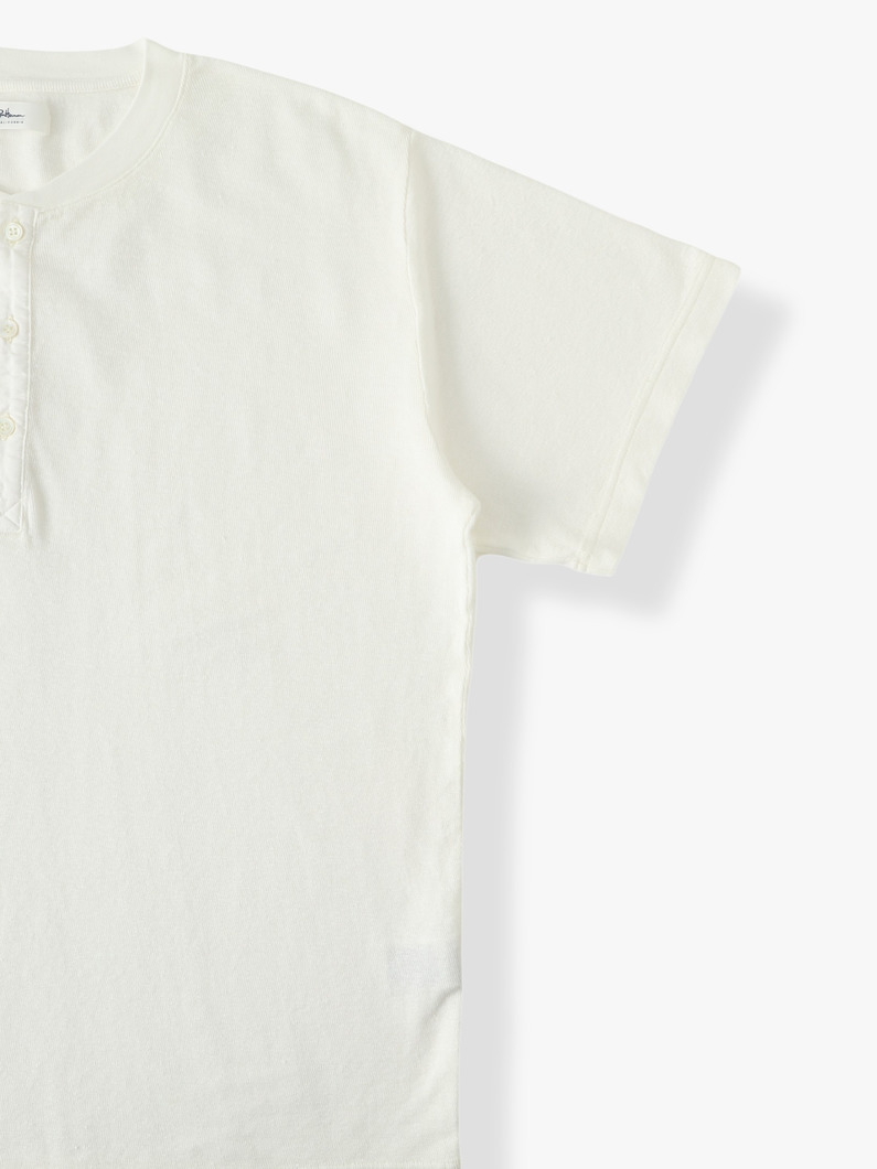コットンヘンプ ダブルフェイス ヘンリーネックティー 詳細画像 white 2