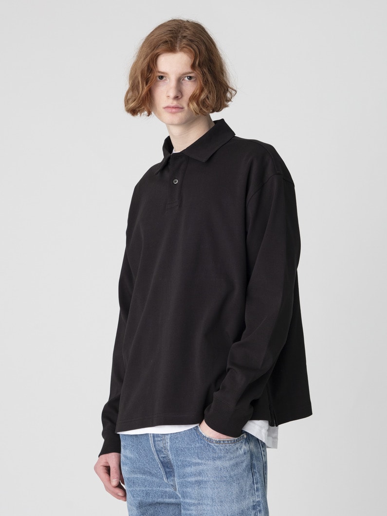 ジャージーポロ ロングスリーブティー 詳細画像 black 1