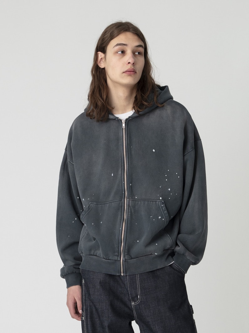 ペイント スウェットジップフーディー 詳細画像 black