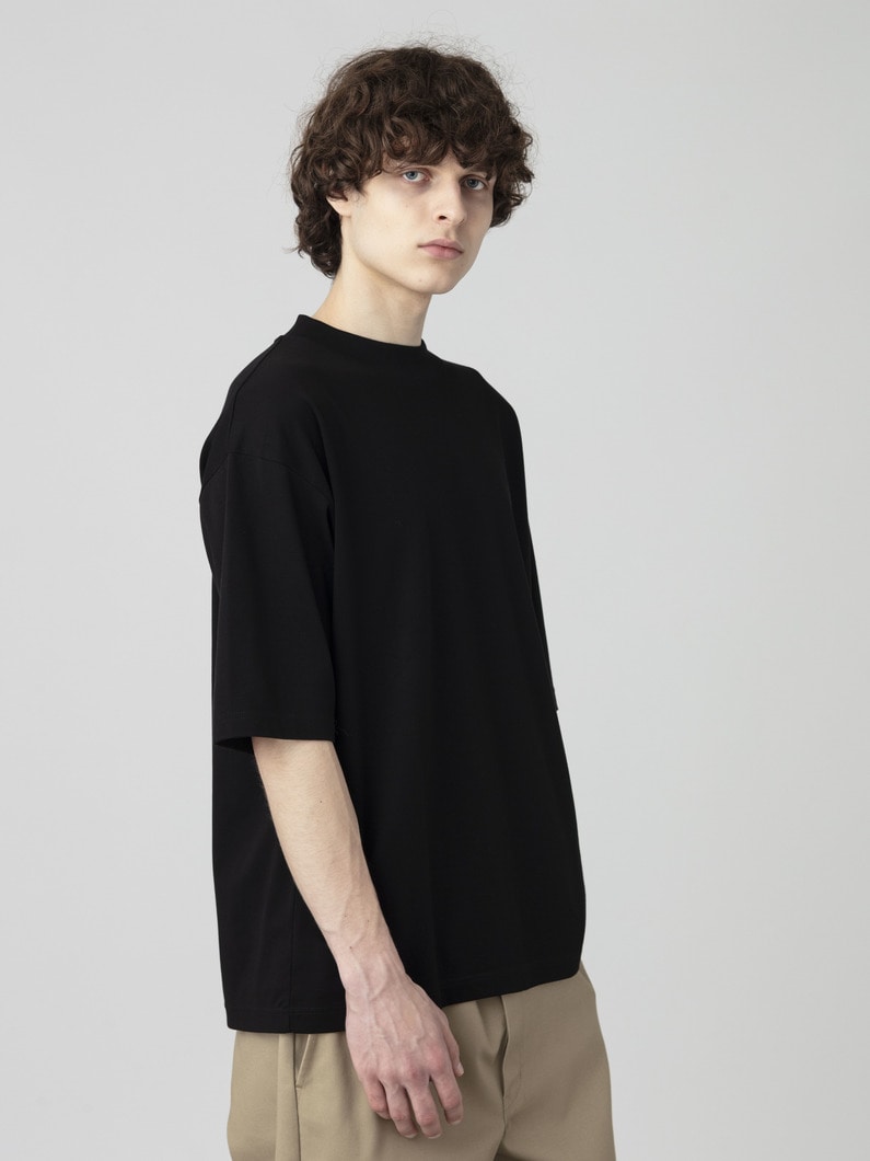 スヴィンコットン スムース モックネックティー 詳細画像 black