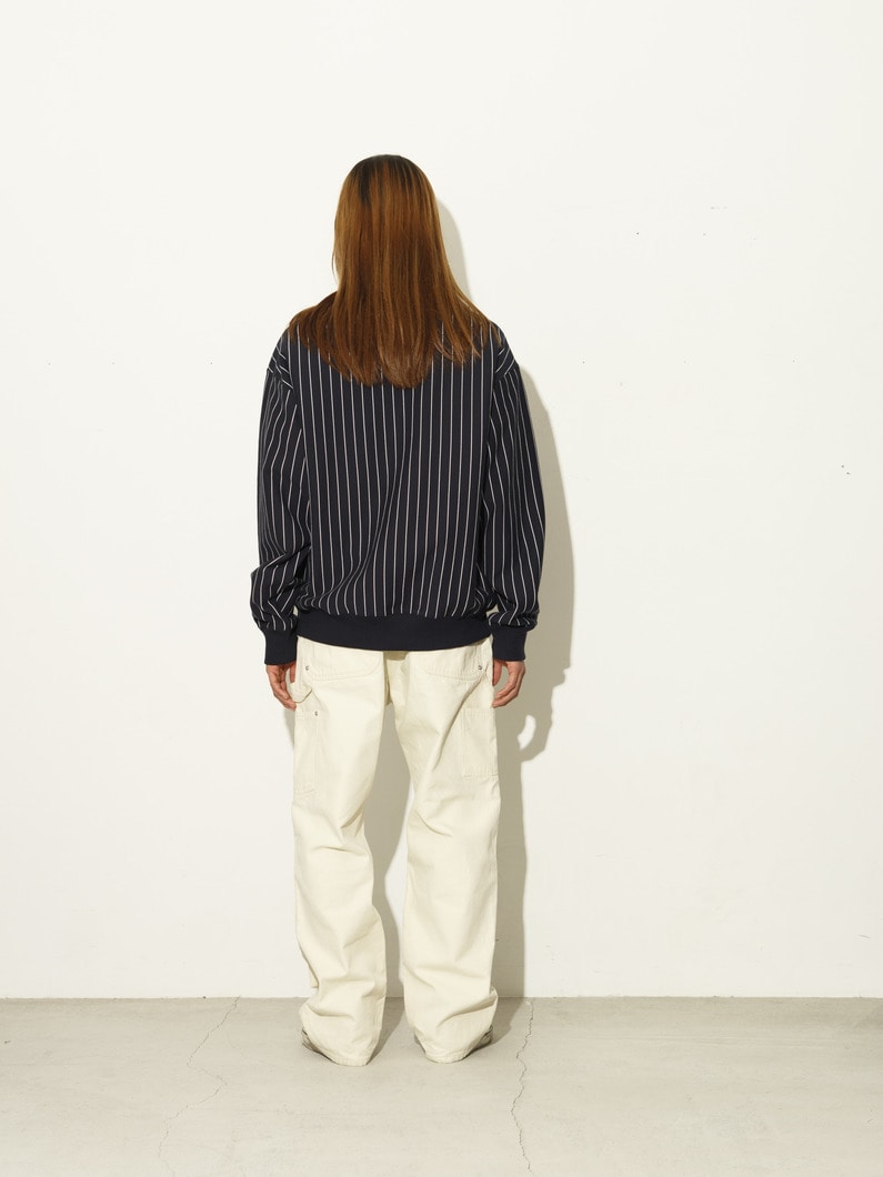ピンストライプ スウェット プルオーバー 詳細画像 navy 2