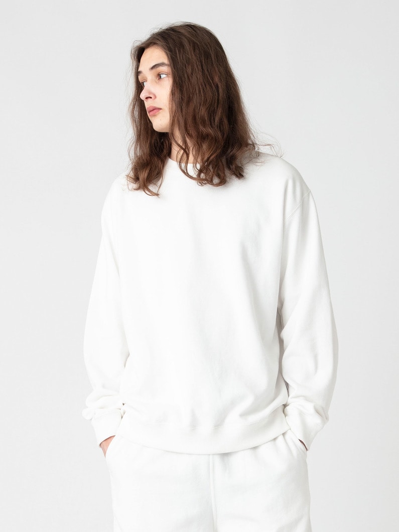 ピグメントダイ USコットン スウェットプルオーバー 詳細画像 white